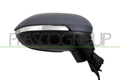 DOOR MIRROR RIGHT-ELECTRIC-PRIMED-HEATED-WITH LAMP-CONVEX-8 PINS