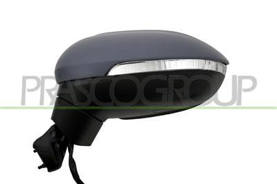 DOOR MIRROR LEFT-ELECTRIC-HEATED-PRIMED-WITH LAMP-WITH BLIS-ASPHERICAL-8 PINS