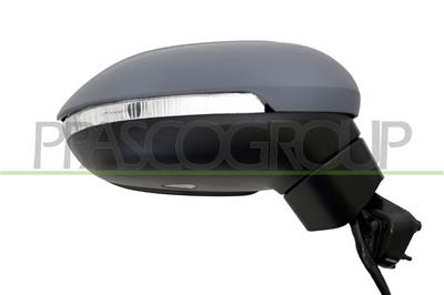 DOOR MIRROR RIGHT-ELECTRIC-PRIMED-HEATED-WITH LAMP-WITH AMBIENT LIGHT-WITH BLIS-CONVEX-9 PINS