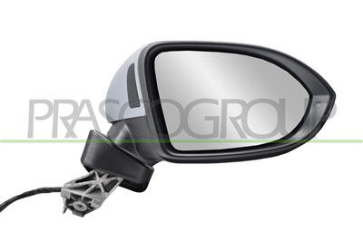 DOOR MIRROR RIGHT-ELECTRIC-PRIMED-HEATED-WITH LAMP-WITH AMBIENT LIGHT-WITH BLIS-CONVEX-7 PINS
