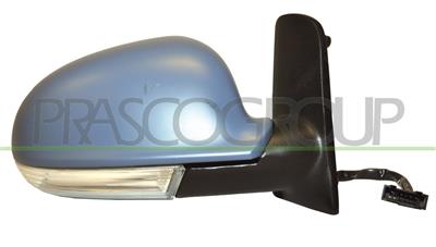 DOOR MIRROR RIGHT-ELECTRIC-HEATED-FOLDABLE-PRIMED-WITH LAMP-CONVEX-CHROME MOD. 10/03 >