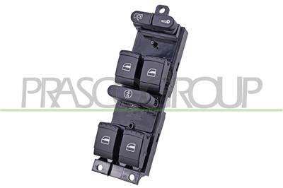 FRONT DOOR LEFT WINDOW REGULATOR PUSH-BOTTON PANEL-BLACK-4 SWITCHES-13 PINS