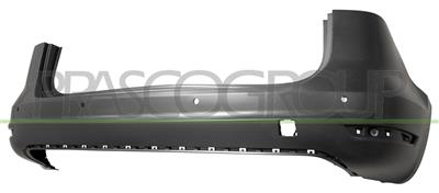 REAR BUMPER-BLACK-SMOOTH FINISH TO BE PRIMED-WITH PDC+SENSOR HOLDERS-WITH SENSOR CUTTING MARKS FOR PARK ASSIST