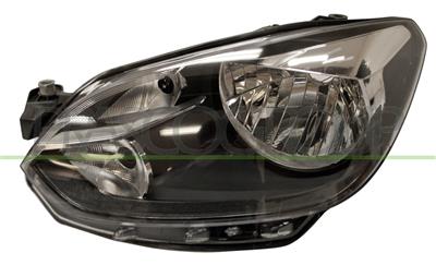 HEADLAMP LEFT H4 ELECTRIC-WITHOUT MOTOR-WITH BLACK EDGE-BLACK