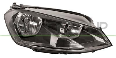 HEADLAMP RIGHT H7+H15 ELECTRIC-WITH MOTOR-BLACK