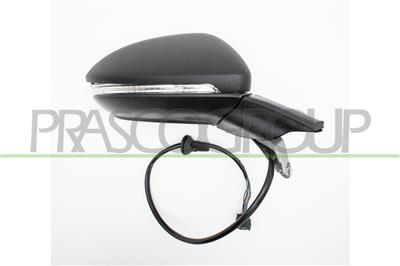 DOOR MIRROR RIGHT-ELECTRIC-HEATED-BLACK-WITH LAMP-WITH AMBIENT LIGHT-FOLDABLE-WITH MEMORY-CONVEX-CHROME
