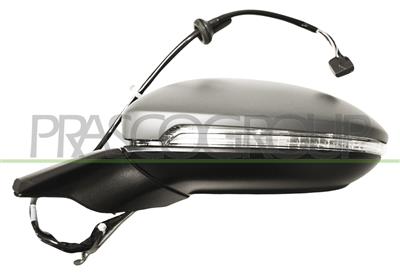 DOOR MIRROR LEFT-ELECTRIC-HEATED-FOLDABLE-PRIMED-WITH LAMP-WITH AMBIENT LIGHT-ASPHERICAL-CHROME 16H9P