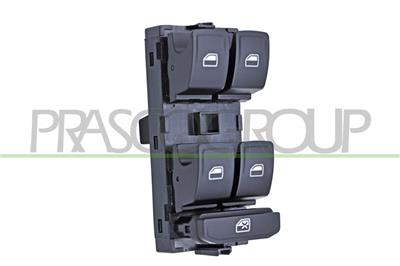 FRONT LEFT DOOR WINDOW REGULATOR PUSH-BOTTON PANEL-BLACK-4 SWITCHES-10 PINS