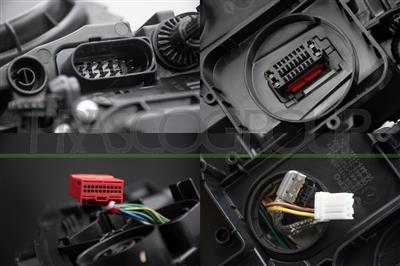HEADLAMP RIGHT-XENON D3S+H7 ELECTRIC-WITH MOTOR-BLACK-AFS/LED MOD. GTD