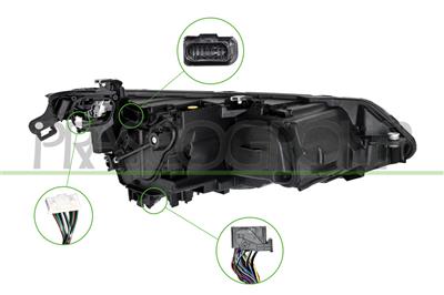 SCHEINWERFER LINKS-MIT LWR-MIT MOTOR-VERCHROMT-LED-TYP VALEO