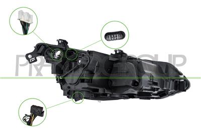 PROIETTORE SINISTRO-ELETTRICO-CON MOTORE-NERO-LED-VERSIONE VALEO MOD. ALLTRACK