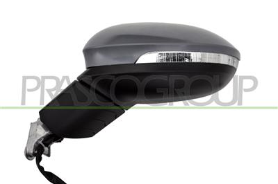 DOOR MIRROR LEFT-ELECTRIC-BLACK-HEATED-WITH LAMP-ASPHERICAL-6 PINS