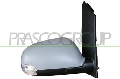 DOOR MIRROR RIGHT-ELECTRIC-HEATED-PRIMED-WITH LAMP-CONVEX-CHROME