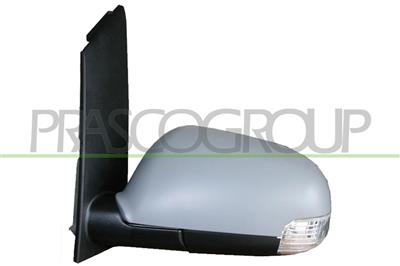 DOOR MIRROR LEFT-ELECTRIC-HEATED-PRIMED-WITH LAMP-ASPHERICAL-CHROME