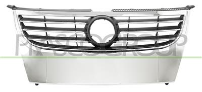 RADIATOR GRILLE-BLACK-WITH CHROME MOLDINGS-WITH CHROME FRAME