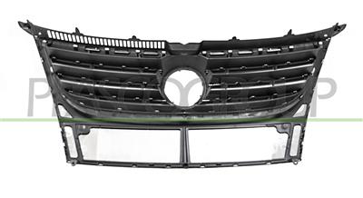 RADIATOR GRILLE-BLACK-WITH CHROME MOLDINGS-WITH CHROME FRAME