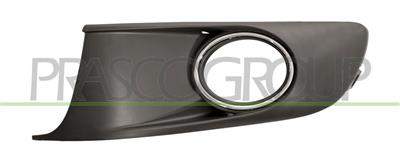 BUMPER GRILLE LEFT-BLACK-WITH FOG LAMP HOLE-WITH CHROME FRAME