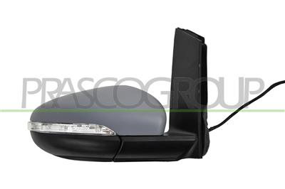 DOOR MIRROR RIGHT-ELECTRIC-PRIMED-HEATED-WITH LAMP-CONVEX-6 PINS