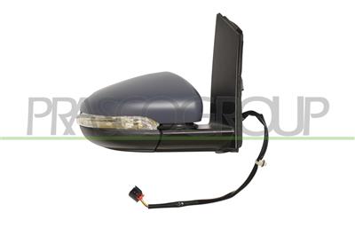 DOOR MIRROR RIGHT-ELECTRIC-PRIMED-HEATED-WITH LAMP-CONVEX-6 PINS