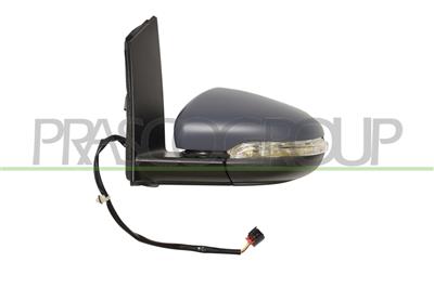 DOOR MIRROR LEFT-ELECTRIC-HEATED-PRIMED-WITH LAMP-ASPHERICAL-CHROME-16H6P