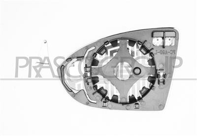 MIRROR GLASS BASE RIGHT-HEATED-CONVEX-CHROME