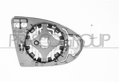 VERRE DE RETROVISEUR GAUCHE CONVEX-CHAUFFANT-CHROME'