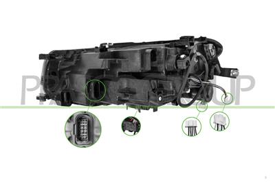 PROIETTORE DESTRO-ELETTRICO-CON MOTORE-SENZA CENTRALINA-FULL LED-VERSIONE VALEO