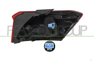 TAIL LAMP LEFT-OUTER-WITH BULB HOLDER-BLACK-A.L. TYPE