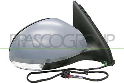 DOOR MIRROR RIGHT-ELECTRIC-PRIMED-HEATED-WITH LAMP-CONVEX-6 PINS