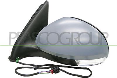 DOOR MIRROR LEFT-ELECTRIC-PRIMED-HEATED-WITH LAMP-ASPHERICAL-6 PINS