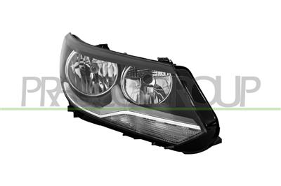 HEADLAMP RIGHT H7+H15 ELECTRIC-WITH MOTOR-WITH DAY RUNNING LIGHT