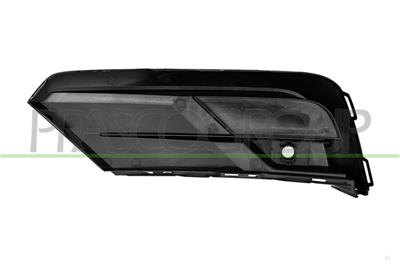 GRILLE SUPERIEURE DROITE DE PARE-CHOCS AVANT NOIR-BRILLANTE AVEC TROU RADAR+SUPPORT CAPTEUR