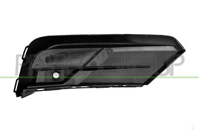GRILLE SUPERIEURE GAUCHE DE PARE-CHOCS AVANT NOIR-BRILLANTE AVEC TROU RADAR+SUPPORT CAPTEUR