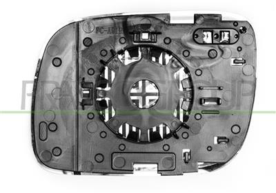 VERRE DE RETROVISEUR DROIT-ASPHERIQUE-CHAUFFANT-CHROME'