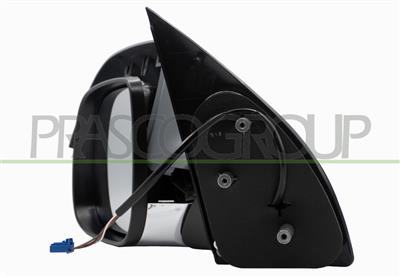 DOOR MIRROR LEFT-ELECTRIC-HEATED-PRIMED-WITH CHROME COVER-ASPHERICAL-CHROME