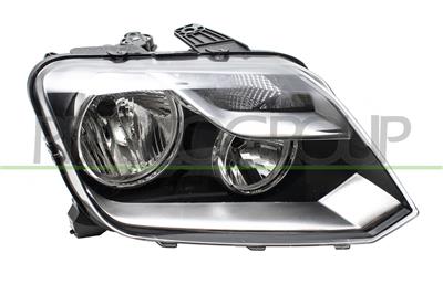 HEADLAMP RIGHT H7+H1-ELECTRIC-WITH MOTOR-BLACK (VALEO TYPE)