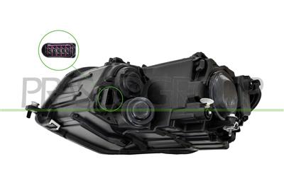 HEADLAMP RIGHT H4 ELECTRIC-WITH MOTOR-BLACK