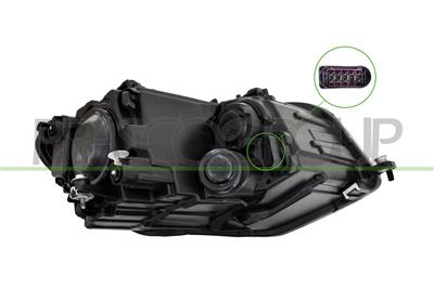 HEADLAMP LEFT H4 ELECTRIC-WITH MOTOR-BLACK