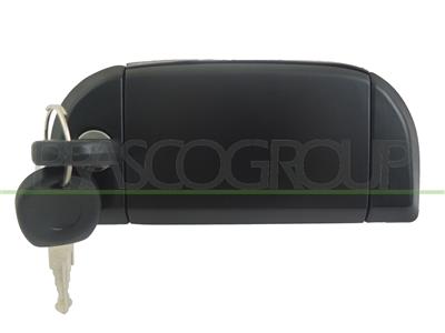FRONT DOOR HANDLE RIGHT-OUTER-SMOOTH-BLACK-WITH KEY