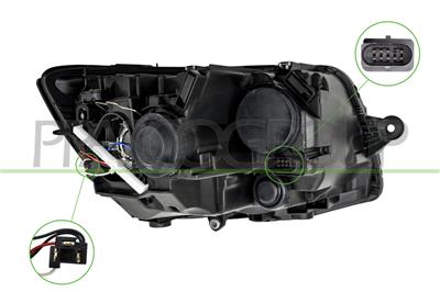 OPTICA IZQUIERDA H4-ELECTRICA-CON MOTOR-NEGRA-MONTAJE VALEO