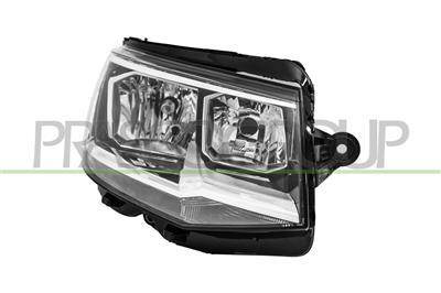 PHARE DROIT H7+H7-ELECTRIQUE-AVEC MOTEUR-NOIR-AVEC BORD CHROME'-MONTAGE VALEO