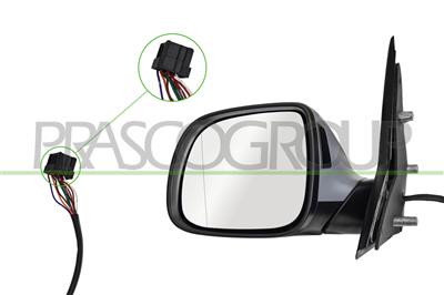 RETROVISORE SINISTRO-ELETTRICO-TERMICO-CON PRIMER-CHIUDIBILE-CON BLIS-ASFERICO-9 PINS