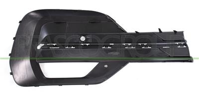 FRONT BUMPER GRILLE LEFT-BLACK-TEXTURED FINISH-WITH MOLDING HOLES-WITH FOG LAMP HOLES-WITH PDC HOLE+SENSOR HOLDER-WITH CUTTING MARK FOR PARK ASSIST