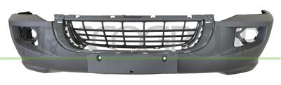 FRONT BUMPER-DARK GRAY-TEXTURED FINISH-WITH FOG LAMP HOLES-WITH GRILLE AND TOW-HOOK COVER