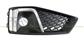 FRONT BUMPER GRILLE LEFT-BLACK-WITH FOG LAMP HOLE-WITH SILVER MOLDING