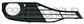 BUMPER GRILLE RIGHT-BLACK-WITH FOG LAMP HOLES MOD. BASIS-ACTIVE HYBRID