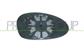 MIRROR GLASS BASE RIGHT-HEATED-ASPHERICAL-CHROME