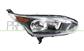 HEADLAMP RIGHT H7+H15 ELECTRIC-WITH MOTOR-BLACK-AMBER INDICATOR