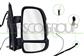 DOOR MIRROR RIGHT-ELECTRIC-BLACK-HEATED-WITH LAMP-WITH RADIO ANTENNA-BULB 16W-SHORT ARM-CONVEX-9 PINS
