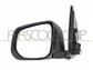 DOOR MIRROR LEFT-ELECTRIC-BLACK-FOLDABLE-WITH LAMP-CONVEX-CHROME-WITH CHROME COVER